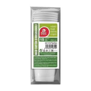 Vaso de Cartón Biodegradable 250cc Best 15u