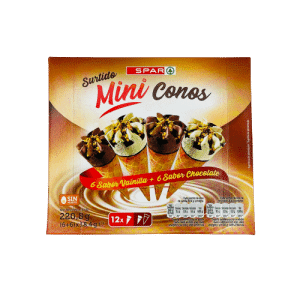 Helado Mini Conos Surtidos SPAR 12u